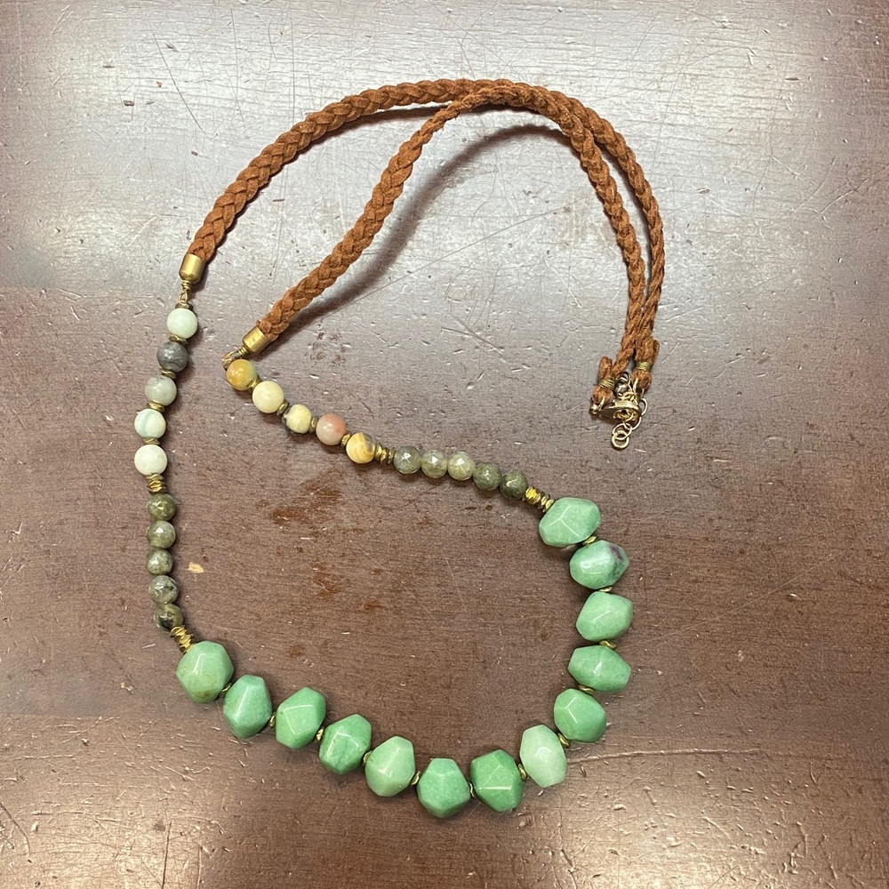 Green and Brown Beaded Necklace